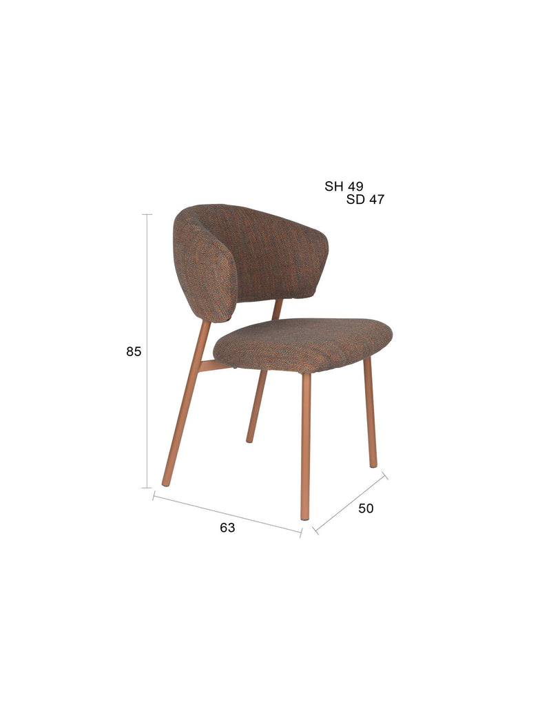 Esszimmerstuhl Jasmine im 2er-Set, Multicolour mit Metallgestell