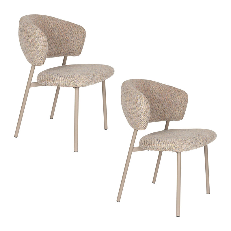 Esszimmerstuhl Jasmine im 2er-Set, Multicolour mit Metallgestell