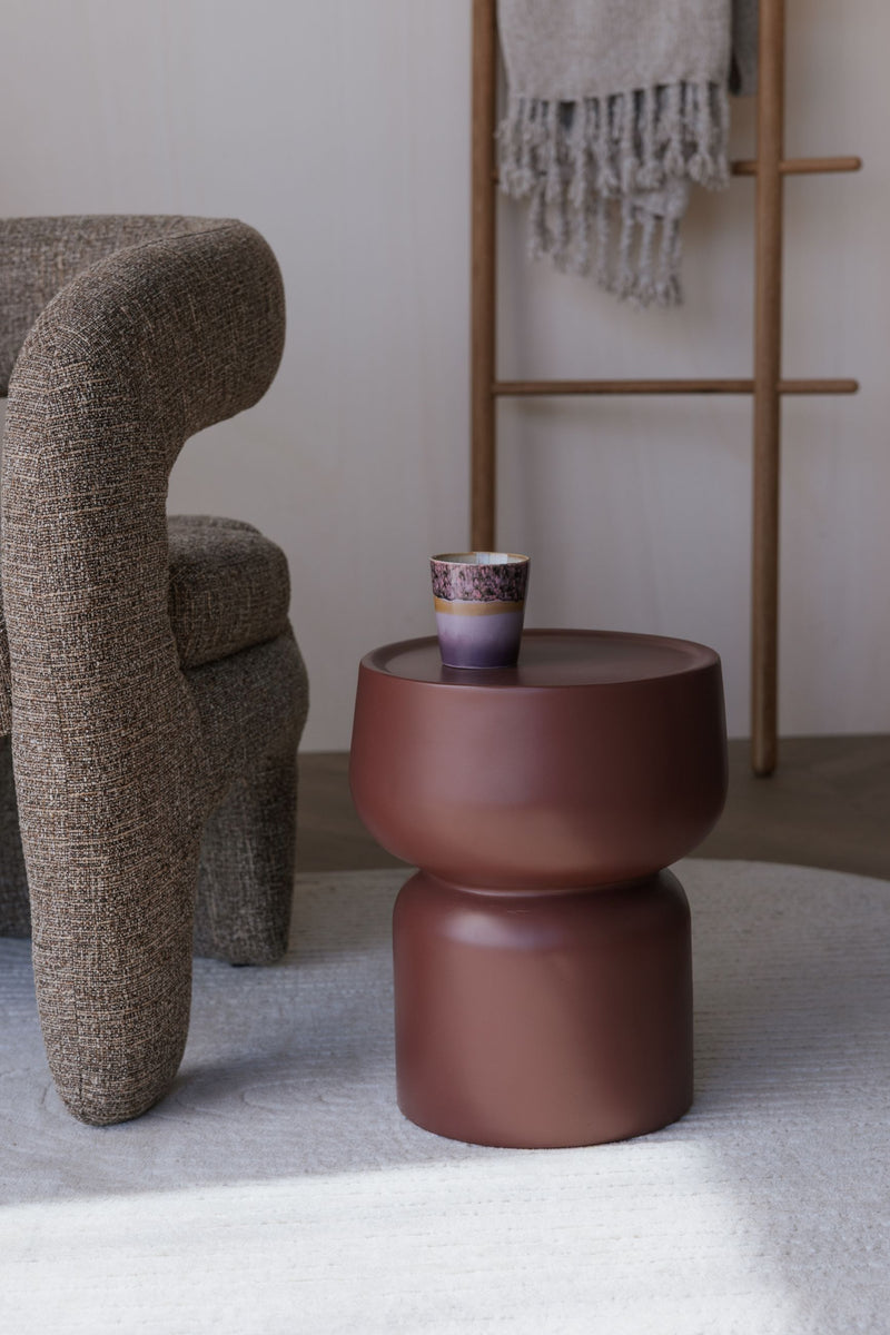 Beistelltisch Eline Terra mit runder Form aus MGO in Terracotta