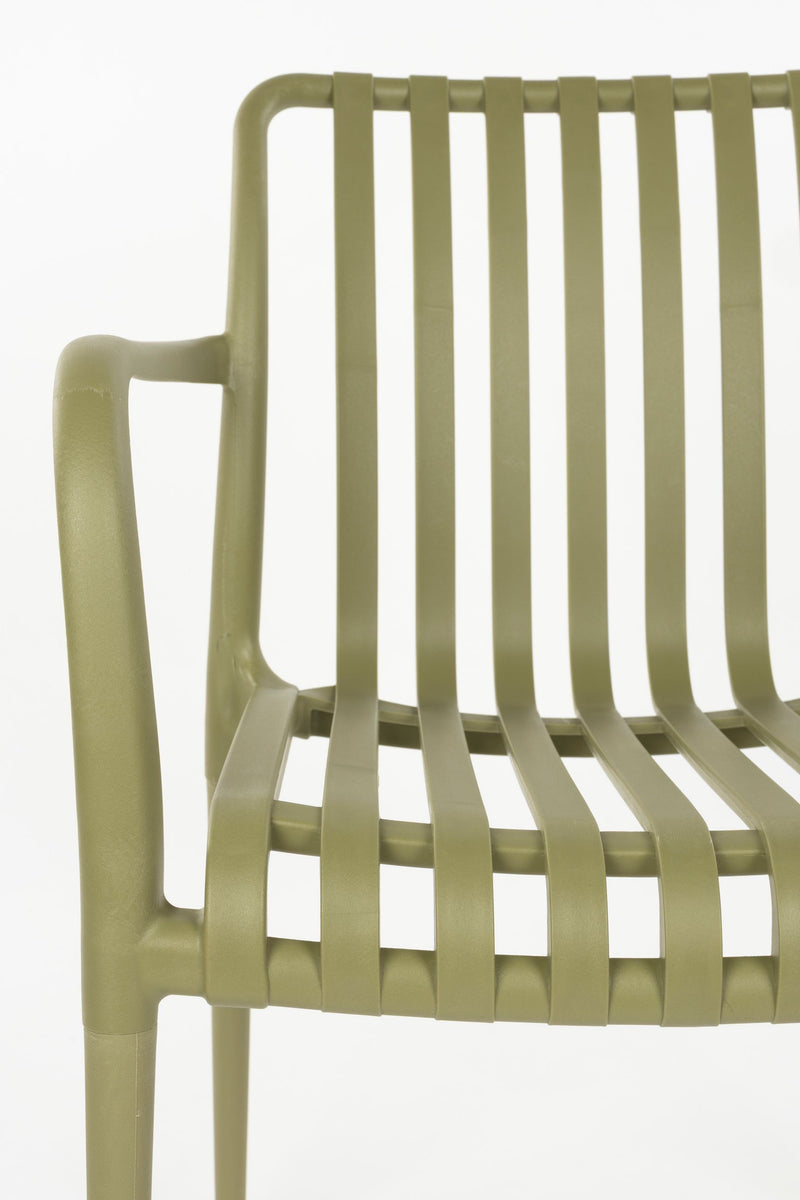 Gartenstuhl Amae im 4er-Set, Grün aus wetterfestem Kunststoff