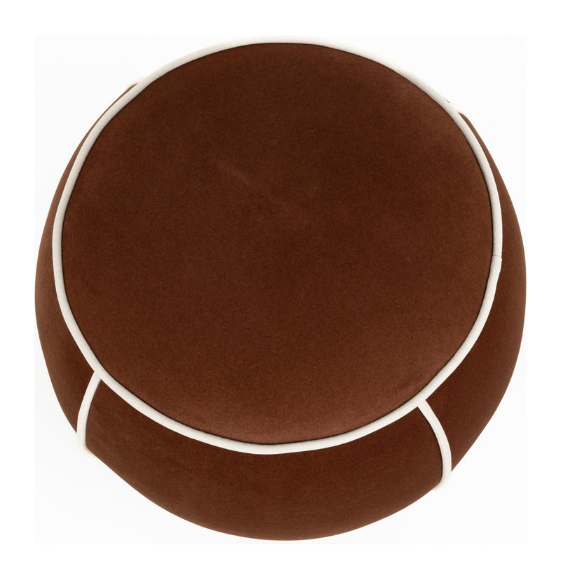 Hocker Marina Rot mit Kontrastnaht, Sitzpouf fürs Wohnzimmer