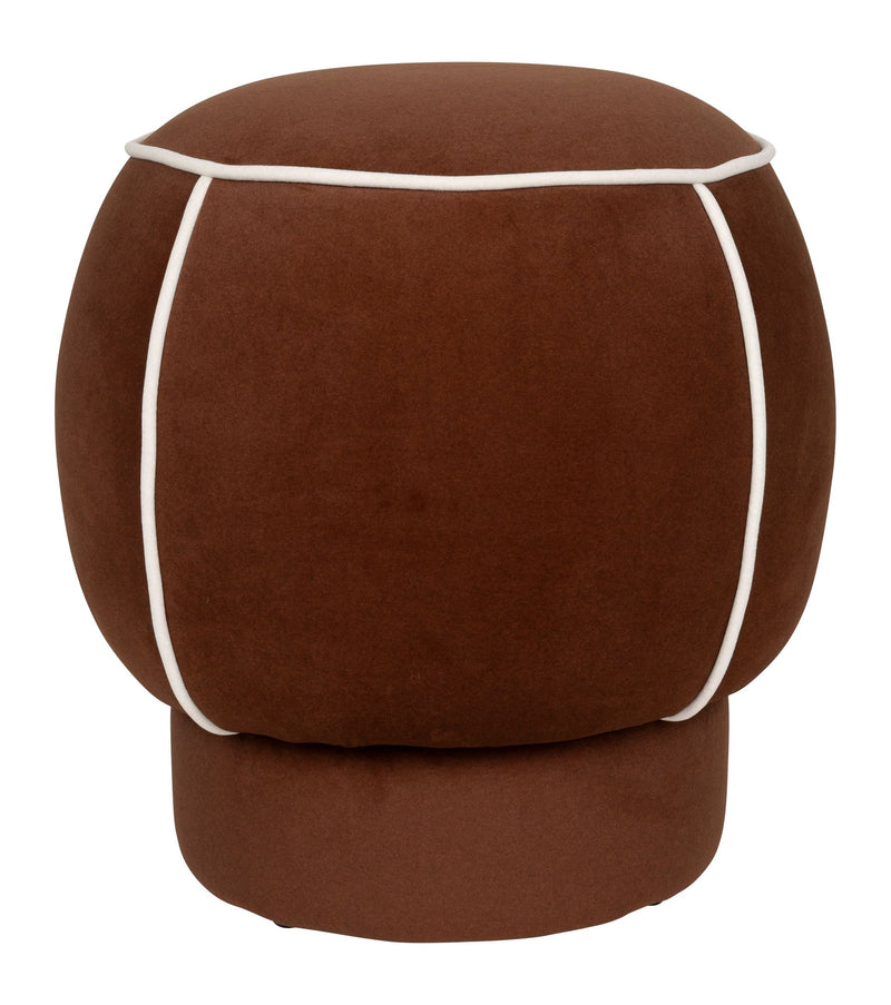 Hocker Marina Rot mit Kontrastnaht, Sitzpouf fürs Wohnzimmer