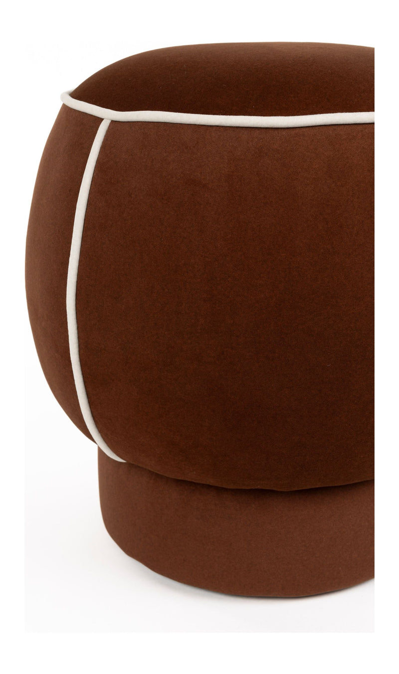 Hocker Marina Rot mit Kontrastnaht, Sitzpouf fürs Wohnzimmer