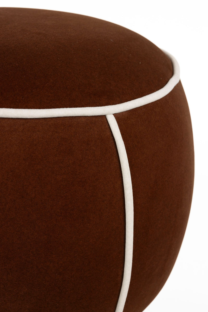 Hocker Marina Rot mit Kontrastnaht, Sitzpouf fürs Wohnzimmer