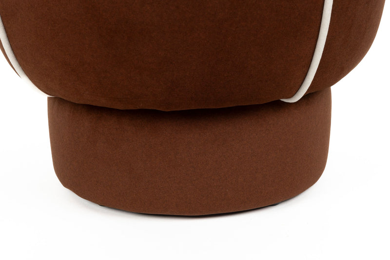 Hocker Marina Rot mit Kontrastnaht, Sitzpouf fürs Wohnzimmer