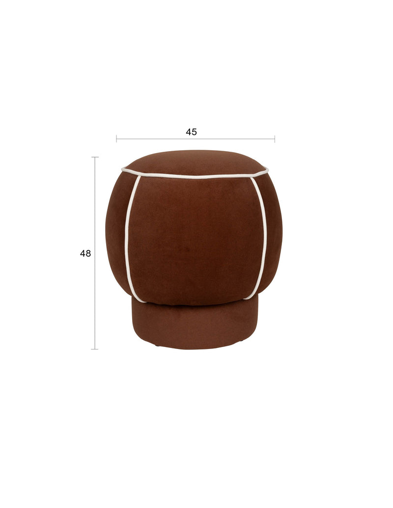 Hocker Marina Rot mit Kontrastnaht, Sitzpouf fürs Wohnzimmer