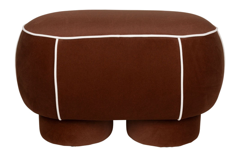 Sitzbank Marina M Rot mit Kontrastnaht im Retro-Design für Wohnzimmer