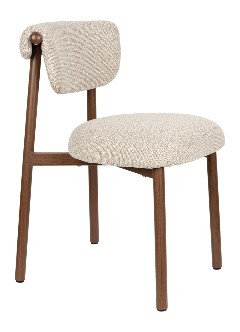 Esszimmerstuhl Lee im 2er-Set, Beige mit Stahlgestell fürs Esszimmer