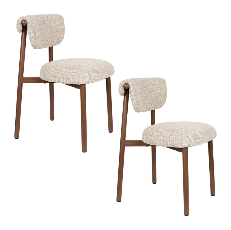 Esszimmerstuhl Lee im 2er-Set, Beige mit Stahlgestell fürs Esszimmer