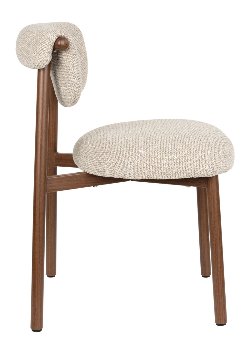 Esszimmerstuhl Lee im 2er-Set, Beige mit Stahlgestell fürs Esszimmer