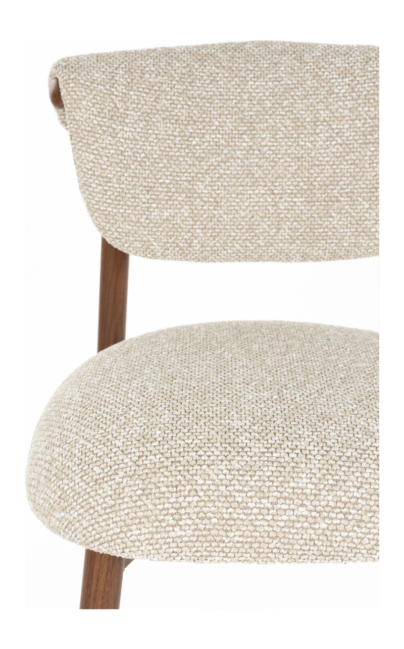 Barhocker Lee im 2er-Set, Beige mit Stoffbezug und Metallgestell
