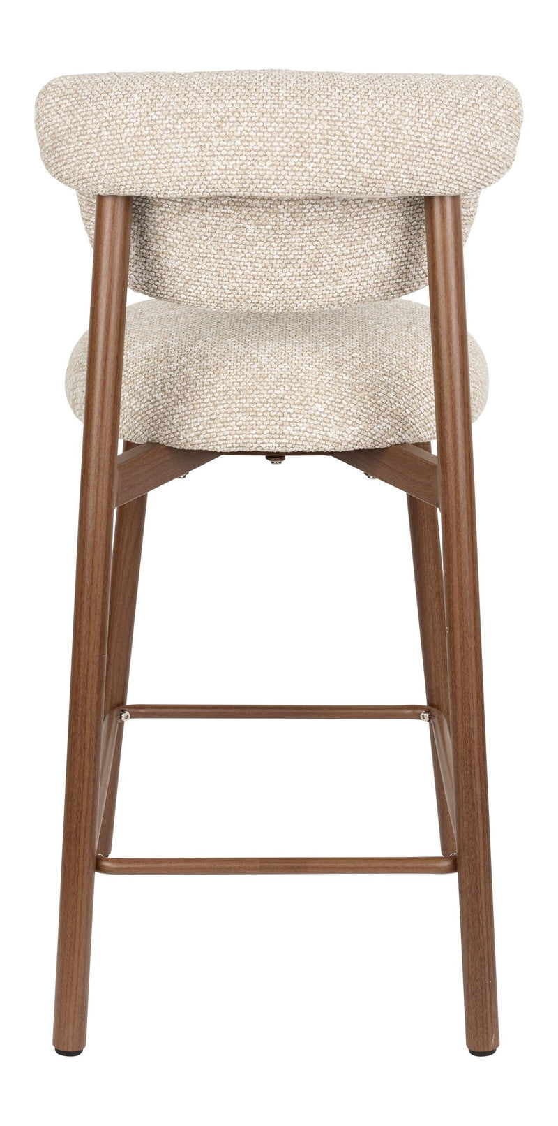Barhocker Lee im 2er-Set, Beige mit Stoffbezug und Metallgestell