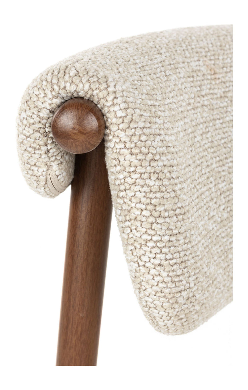 Barhocker Lee im 2er-Set, Beige mit Stoffbezug und Metallgestell