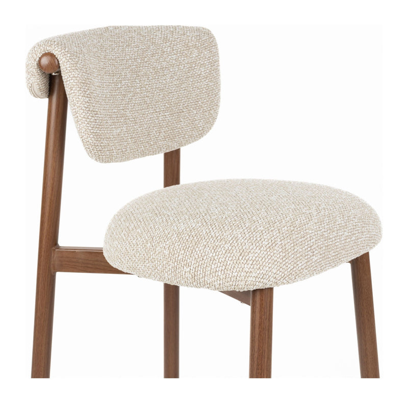 Barhocker Lee im 2er-Set, Beige mit Stoffbezug und Metallgestell