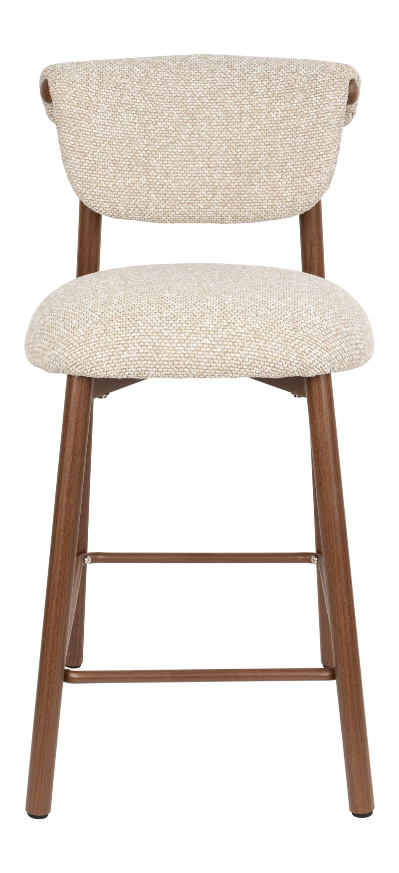 Barhocker Lee im 2er-Set, Beige mit Stoffbezug und Metallgestell