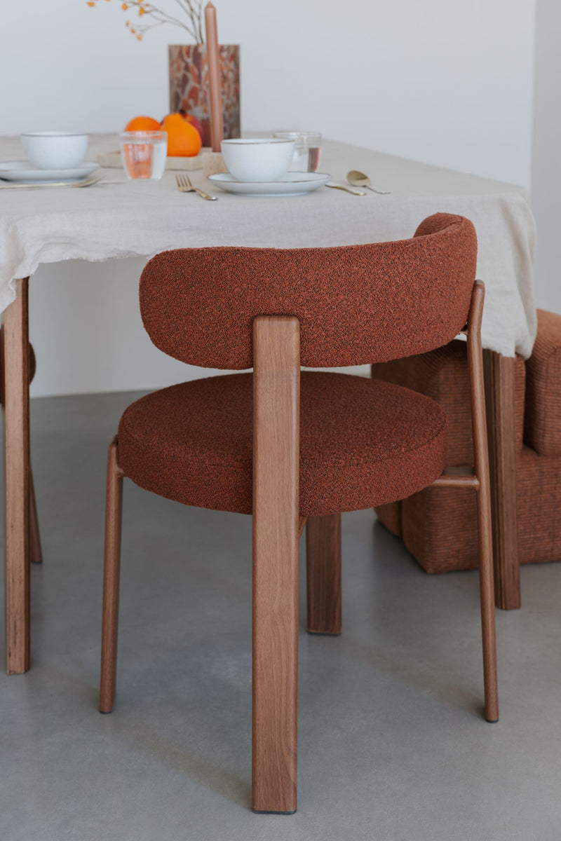 Esszimmerstuhl Robyn im 2er-Set, Braun mit Metallgestell & Webstoff