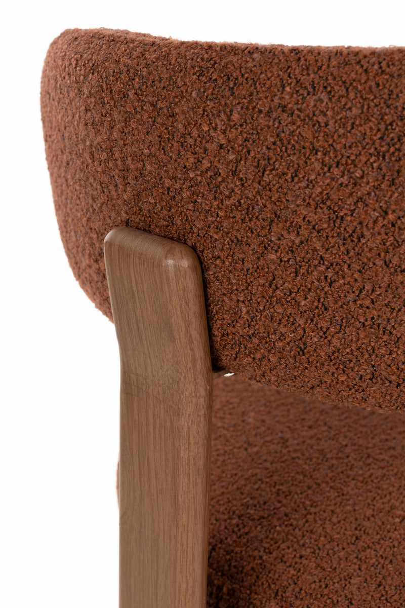 Esszimmerstuhl Robyn im 2er-Set, Braun mit Metallgestell & Webstoff