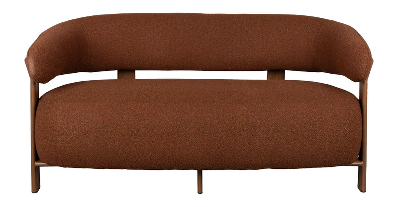 Zweisitzer-Sofa Robyn, Braun mit Metallgestell und Stoffbezug