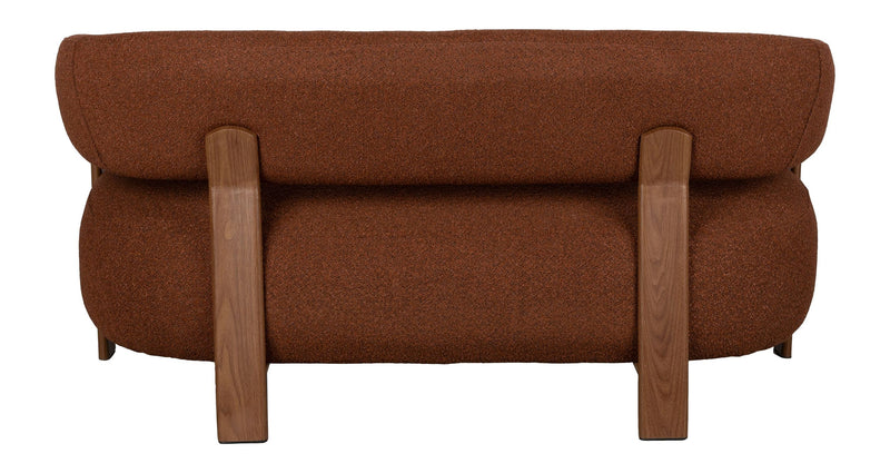 Zweisitzer-Sofa Robyn, Braun mit Metallgestell und Stoffbezug