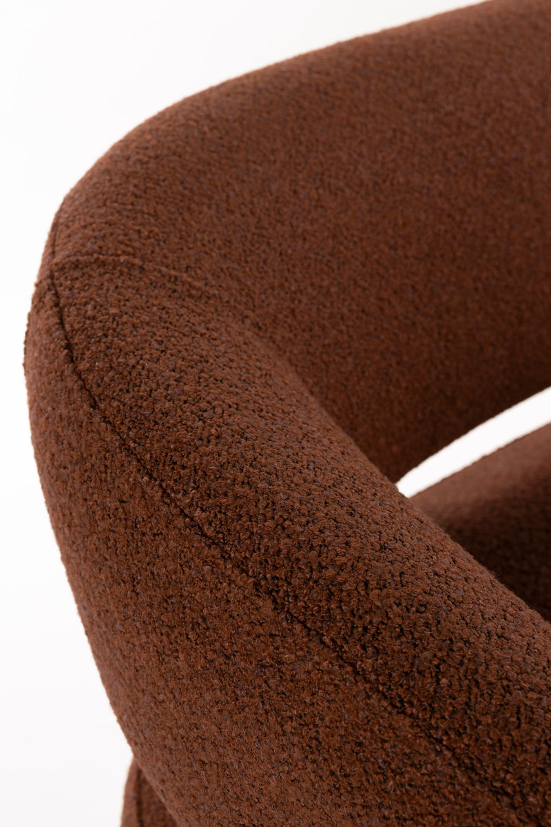 Zweisitzer-Sofa Robyn, Braun mit Metallgestell und Stoffbezug