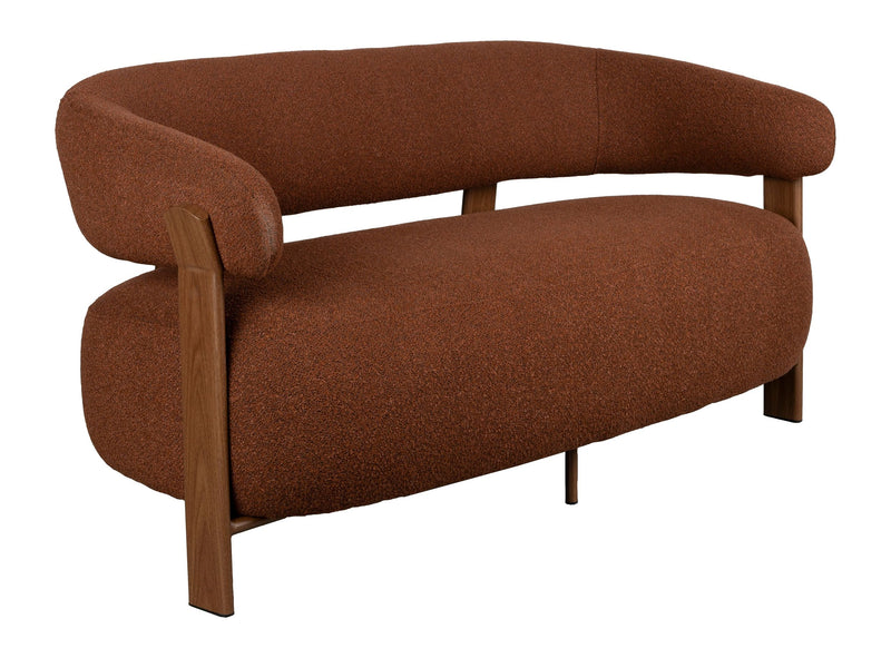 Zweisitzer-Sofa Robyn, Braun mit Metallgestell und Stoffbezug