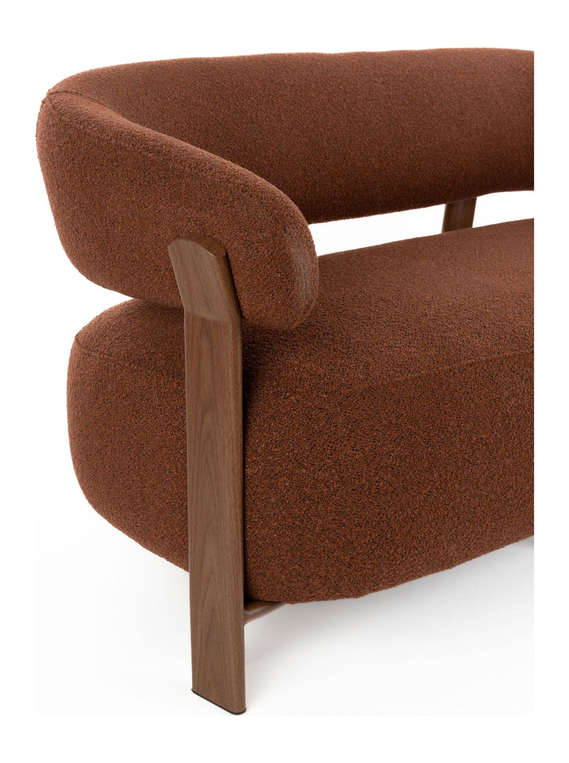Zweisitzer-Sofa Robyn, Braun mit Metallgestell und Stoffbezug