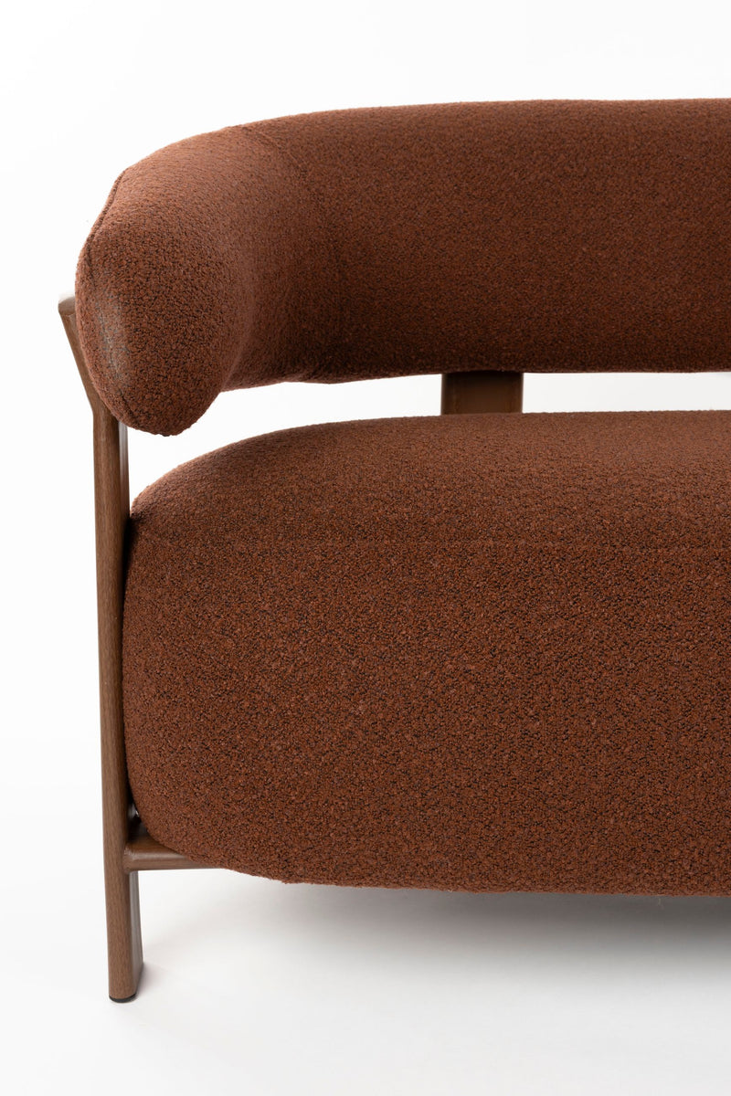 Zweisitzer-Sofa Robyn, Braun mit Metallgestell und Stoffbezug