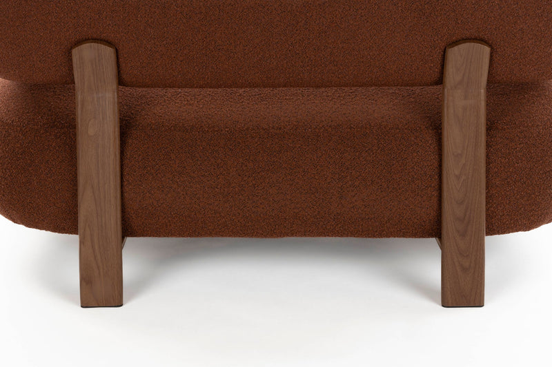 Zweisitzer-Sofa Robyn, Braun mit Metallgestell und Stoffbezug