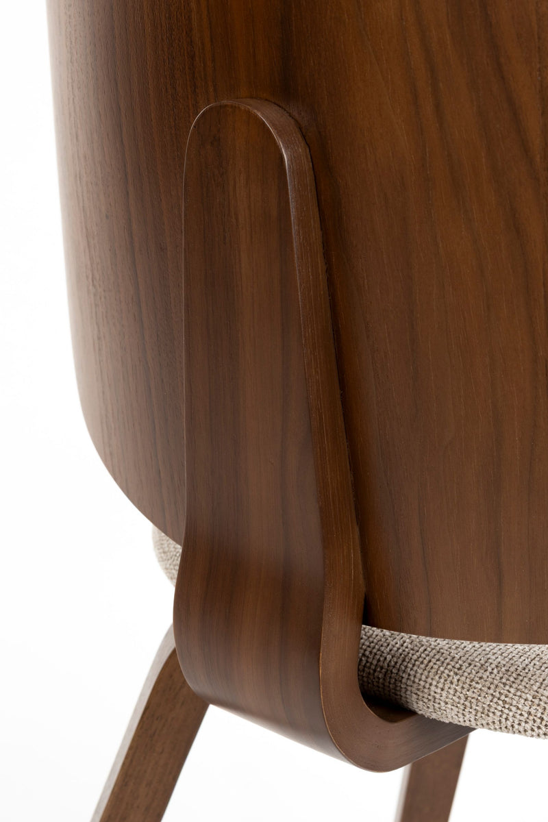 Esszimmerstuhl Walden im 2er-Set, Beige mit Gestell aus Gummibaumholz
