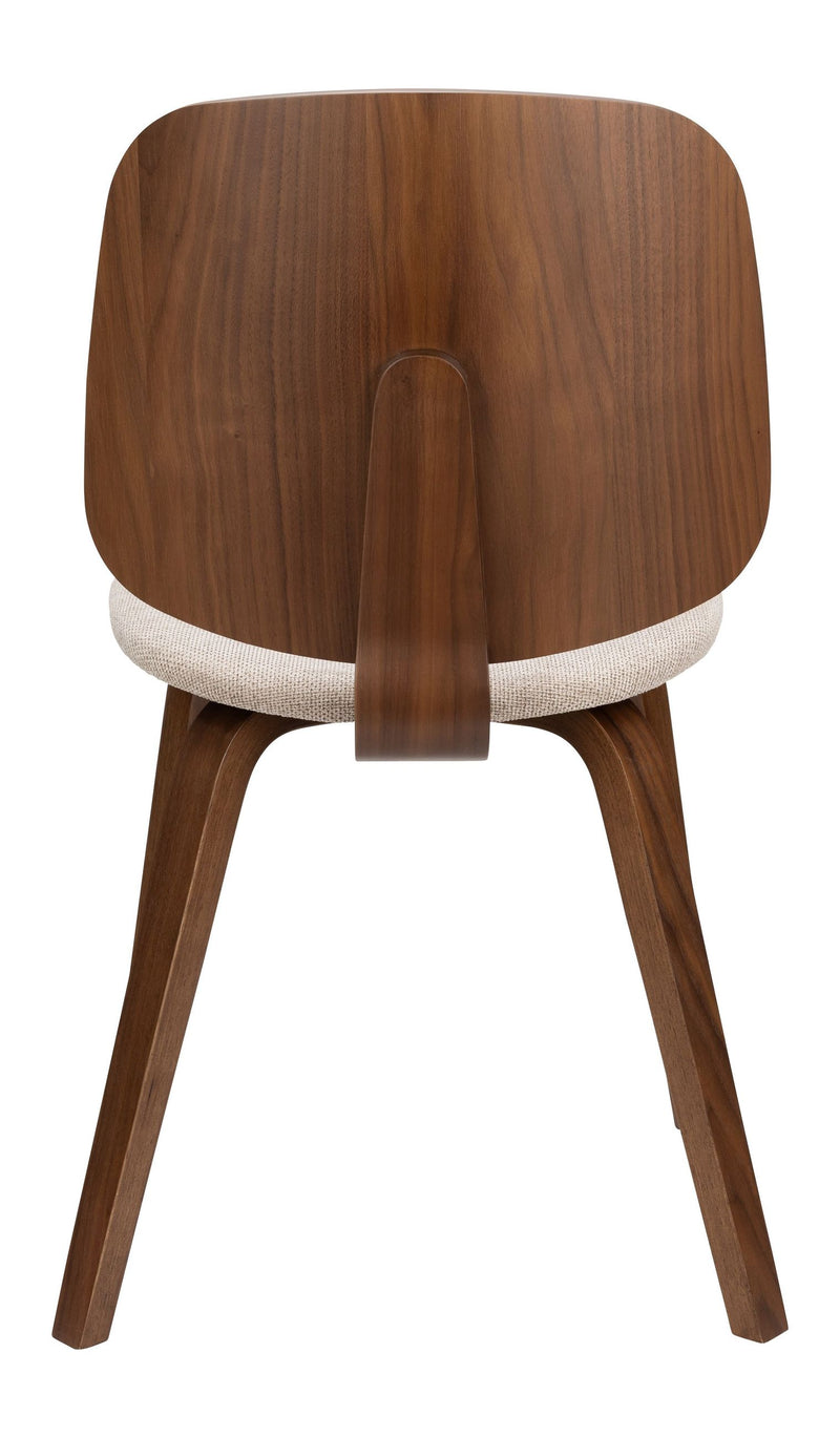 Esszimmerstuhl Walden im 2er-Set, Beige mit Gestell aus Gummibaumholz