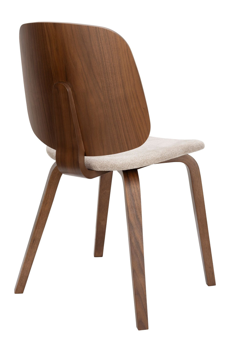 Esszimmerstuhl Walden im 2er-Set, Beige mit Gestell aus Gummibaumholz