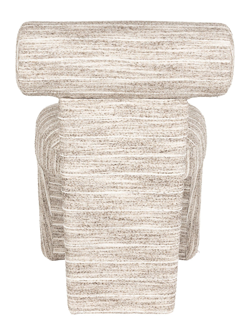 Esszimmerstuhl Vana im Dreibein-Design mit gestreiftem Bezug, Beige