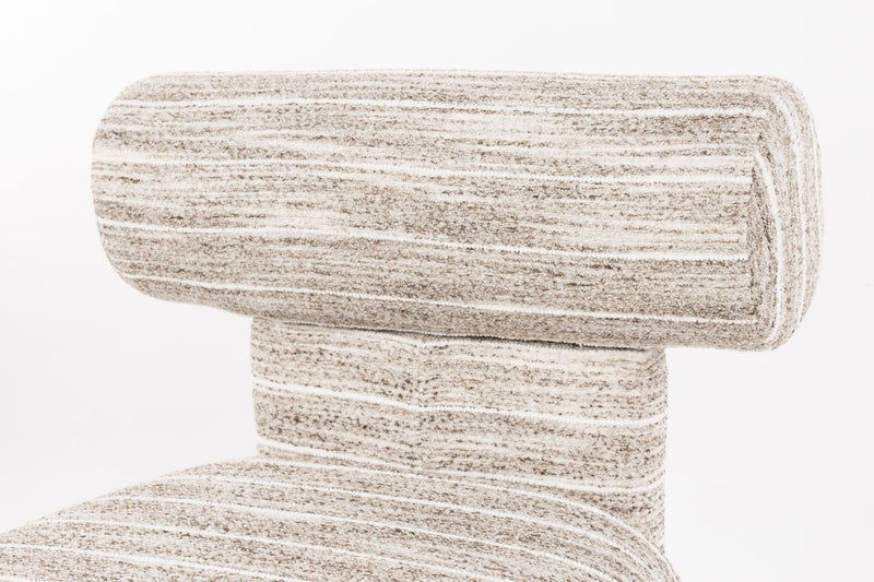 Esszimmerstuhl Vana im Dreibein-Design mit gestreiftem Bezug, Beige