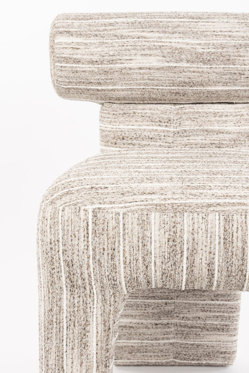 Esszimmerstuhl Vana im Dreibein-Design mit gestreiftem Bezug, Beige