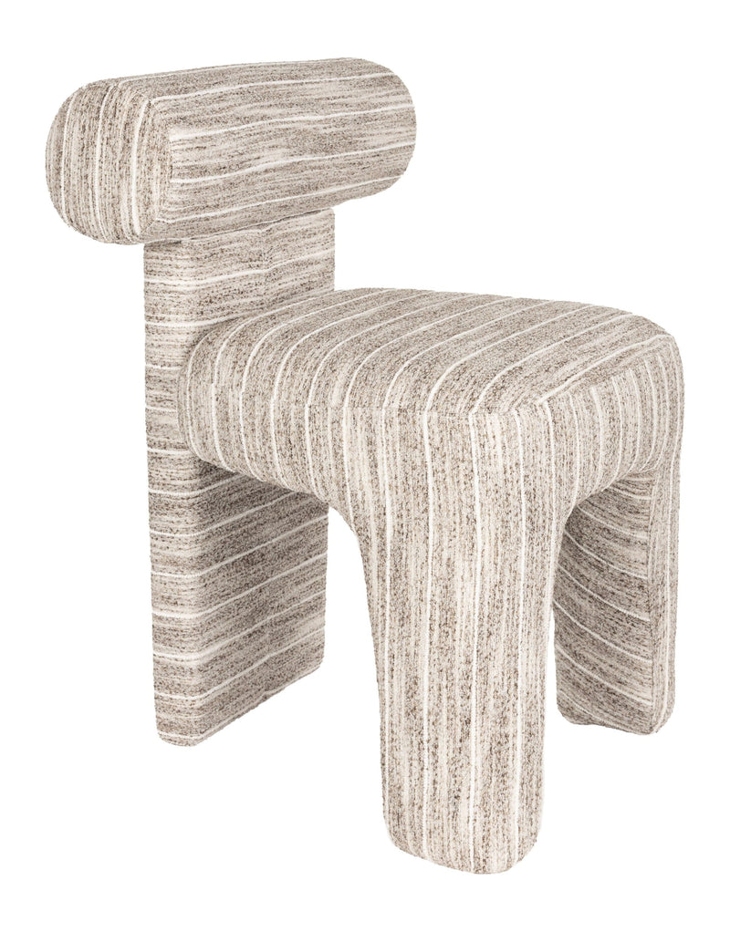 Esszimmerstuhl Vana im Dreibein-Design mit gestreiftem Bezug, Beige