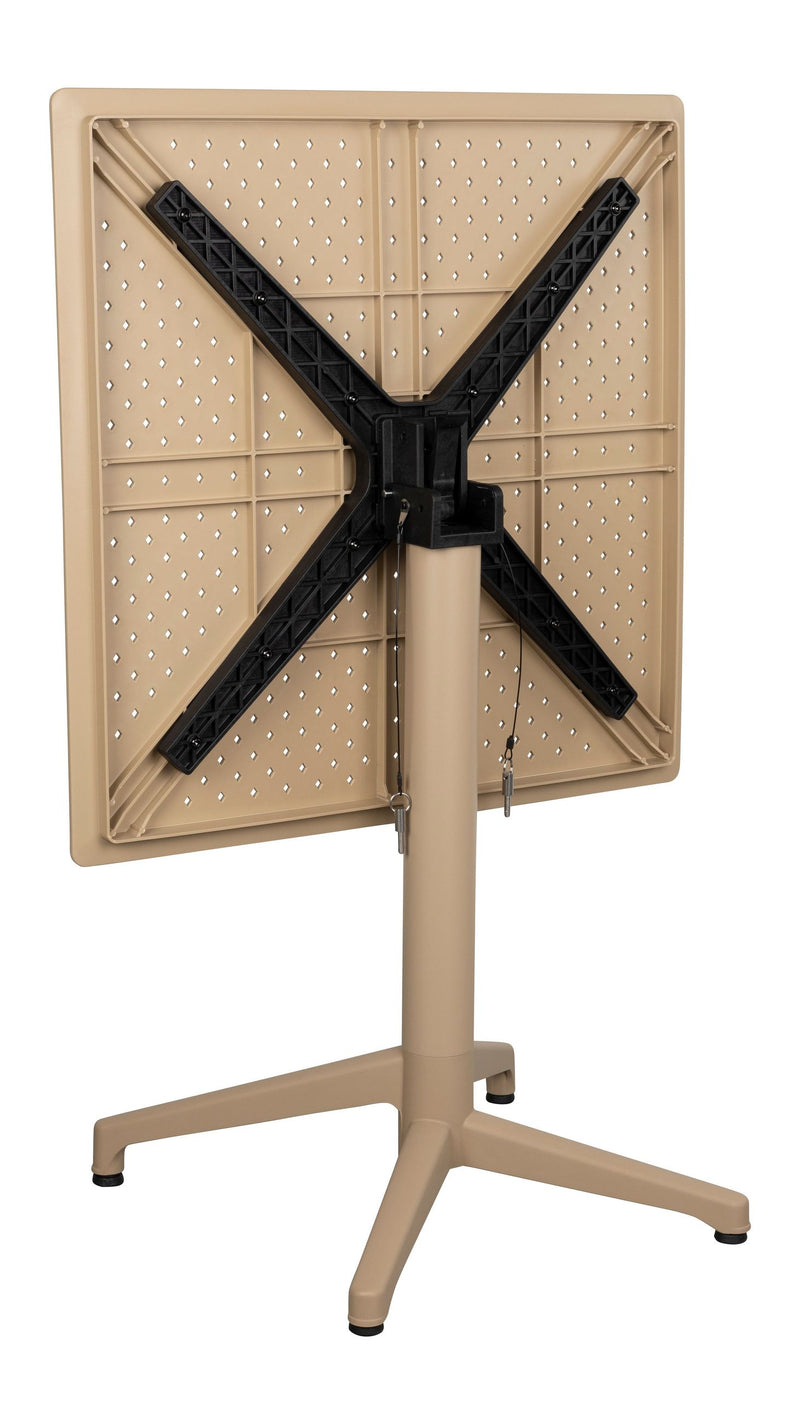 Bistrotisch George klappbar in Beige mit Metallbein für den Garten
