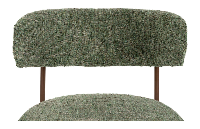 Barhocker Claes im 2er-Set, Grün mit Metallgestell in Walnuss-Optik