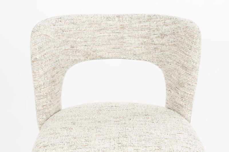 Esszimmerstuhl Chelsea im 2er-Set, Beige mit Bogenlehne aus Metall