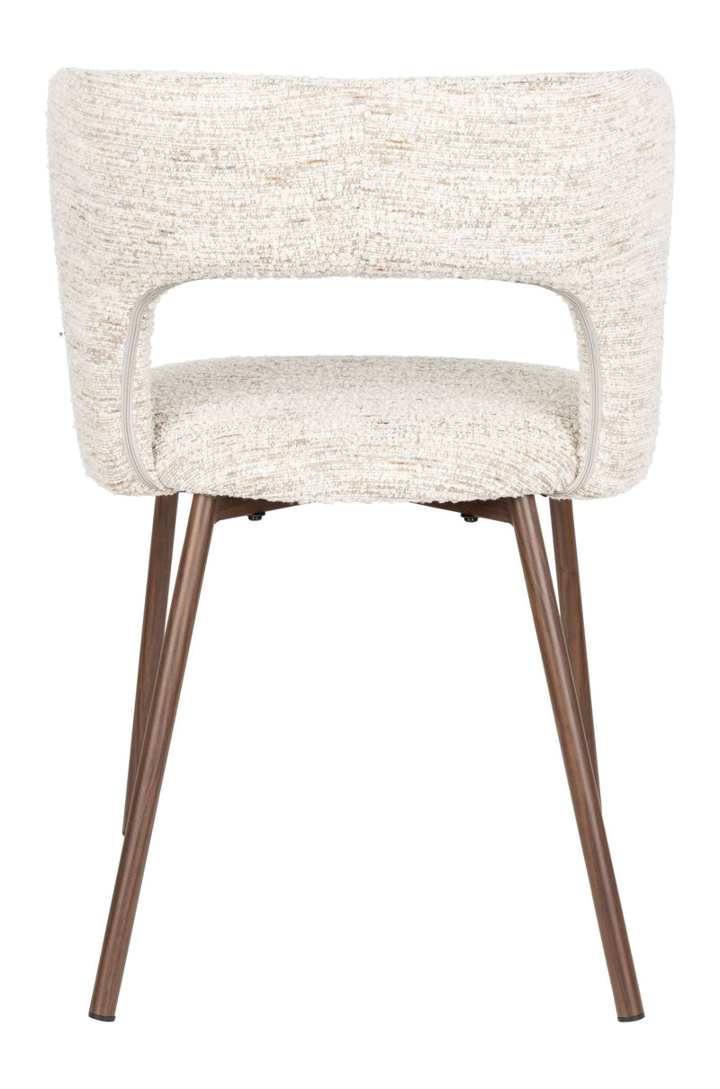 Esszimmerstuhl Chelsea im 2er-Set, Beige mit Bogenlehne aus Metall