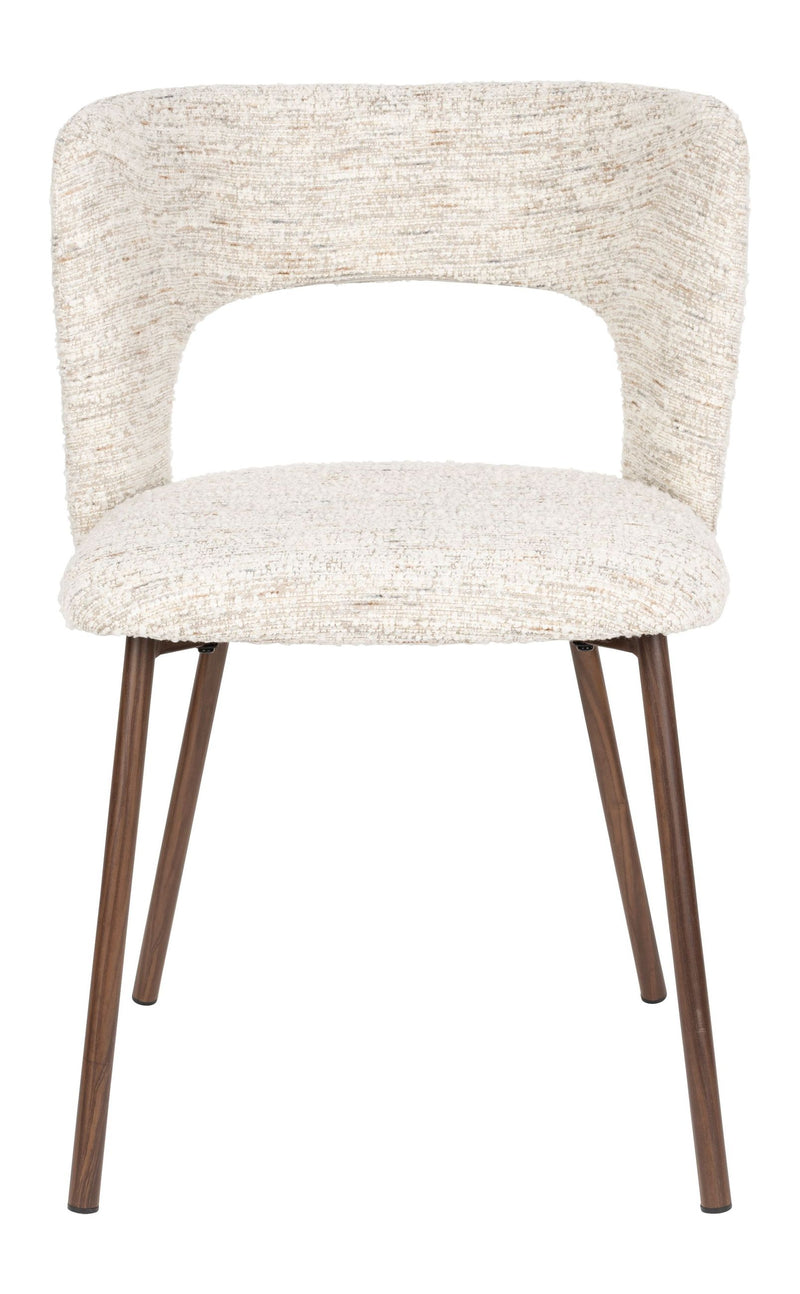 Esszimmerstuhl Chelsea im 2er-Set, Beige mit Bogenlehne aus Metall