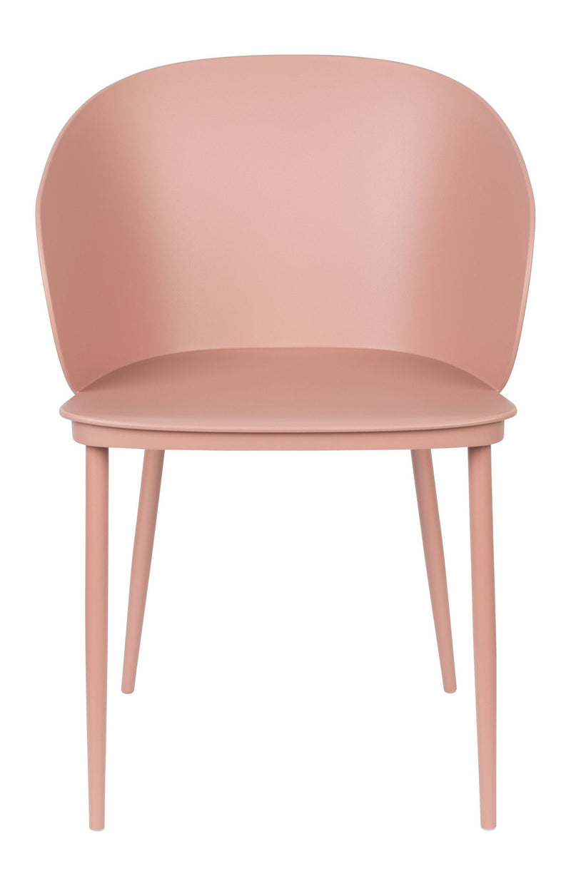 Esszimmerstuhl Gigi im 2er-Set, Rosa mit Kunststoffschale