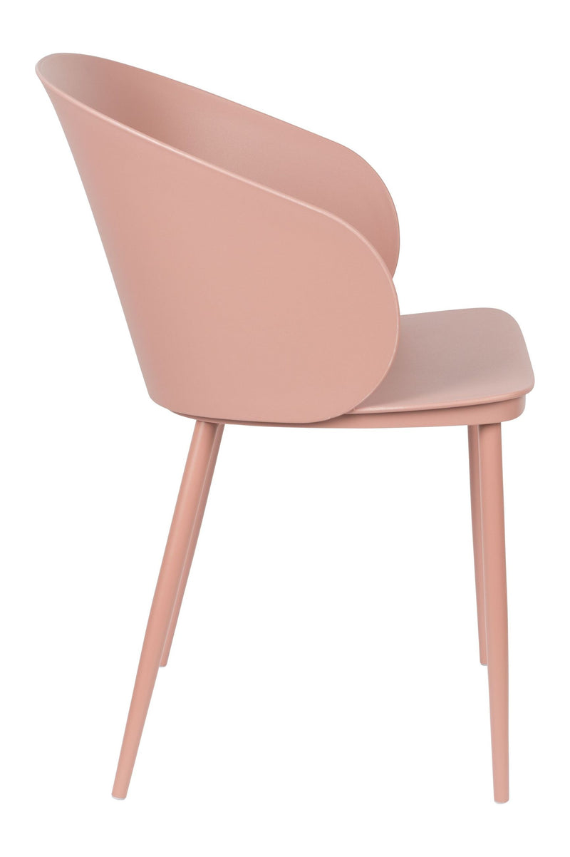 Esszimmerstuhl Gigi im 2er-Set, Rosa mit Kunststoffschale
