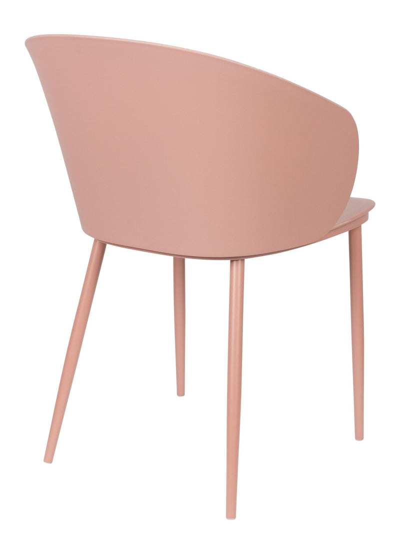 Esszimmerstuhl Gigi im 2er-Set, Rosa mit Kunststoffschale