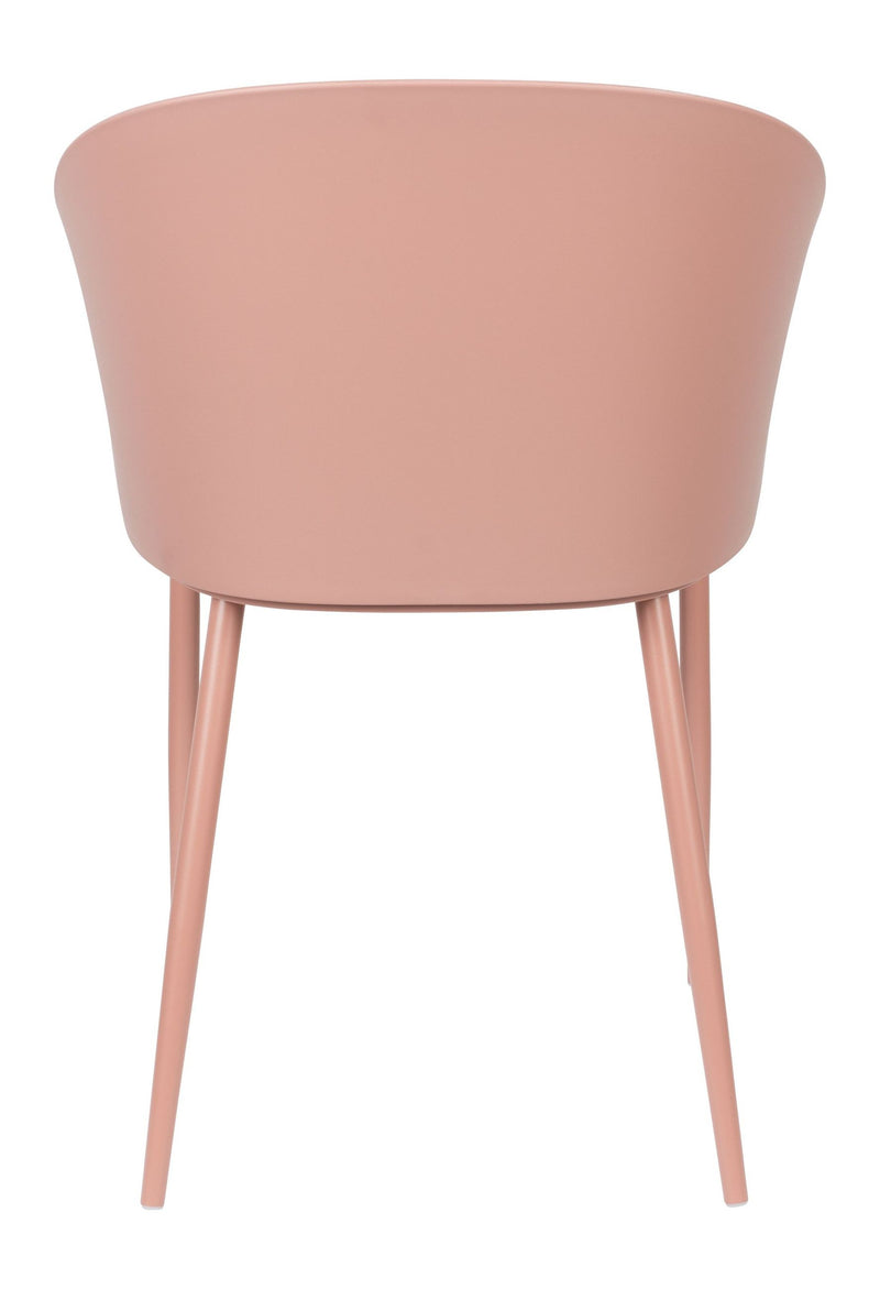 Esszimmerstuhl Gigi im 2er-Set, Rosa mit Kunststoffschale
