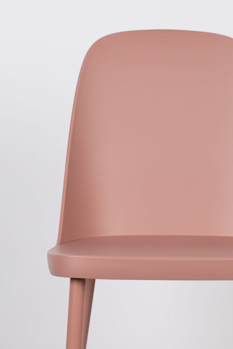 Esszimmerstuhl Pip im 2er-Set, Pink mit Kunststoffsitz & Metallbeinen