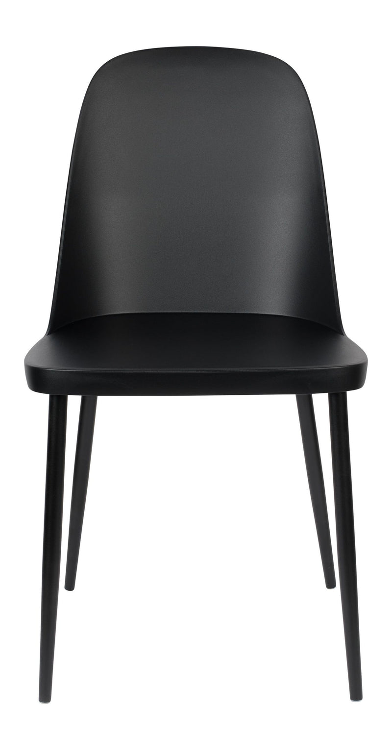 Esszimmerstuhl Pip im 2er-Set, Schwarz mit Metallbeinen für Wohnzimmer