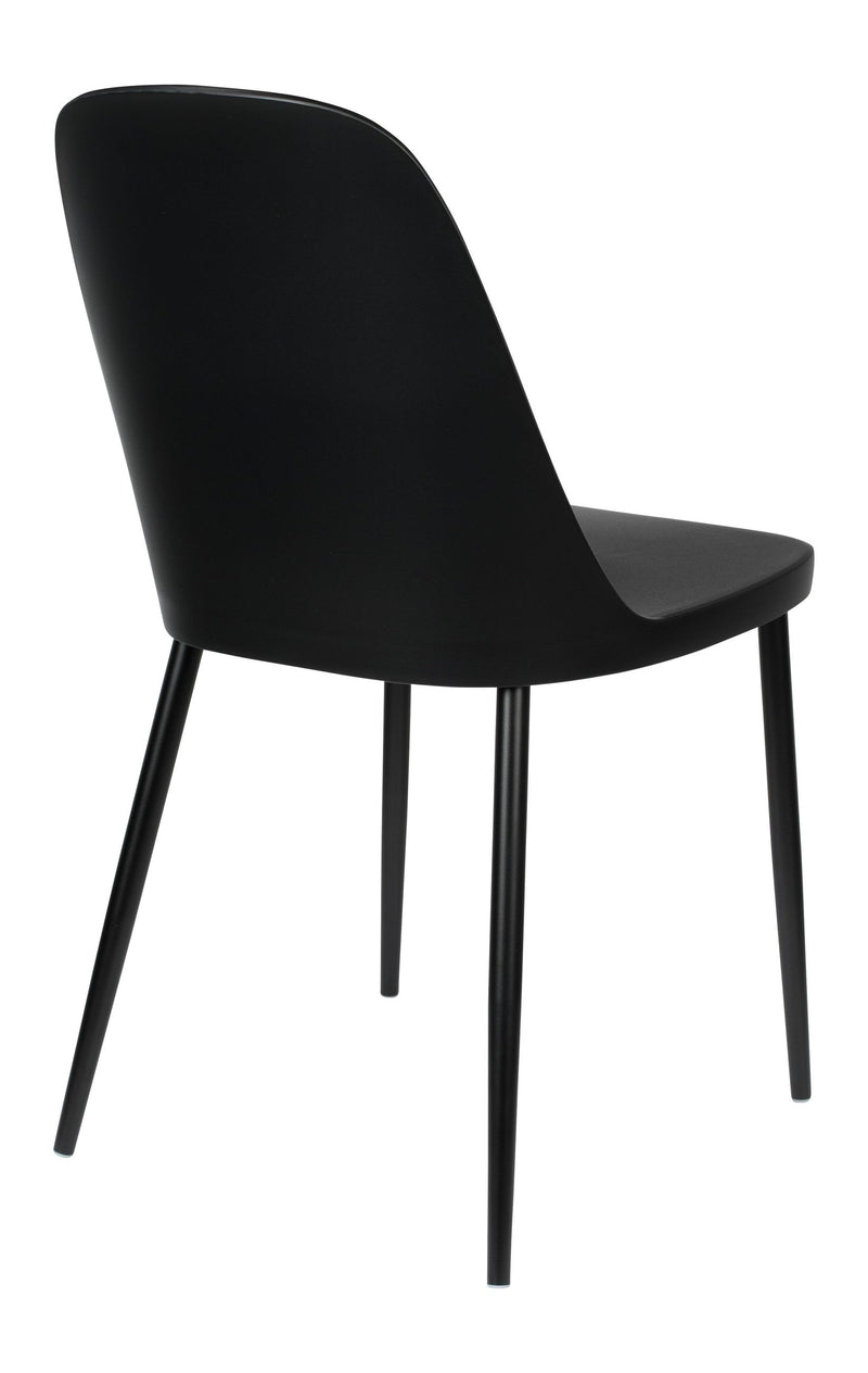 Esszimmerstuhl Pip im 2er-Set, Schwarz mit Metallbeinen für Wohnzimmer