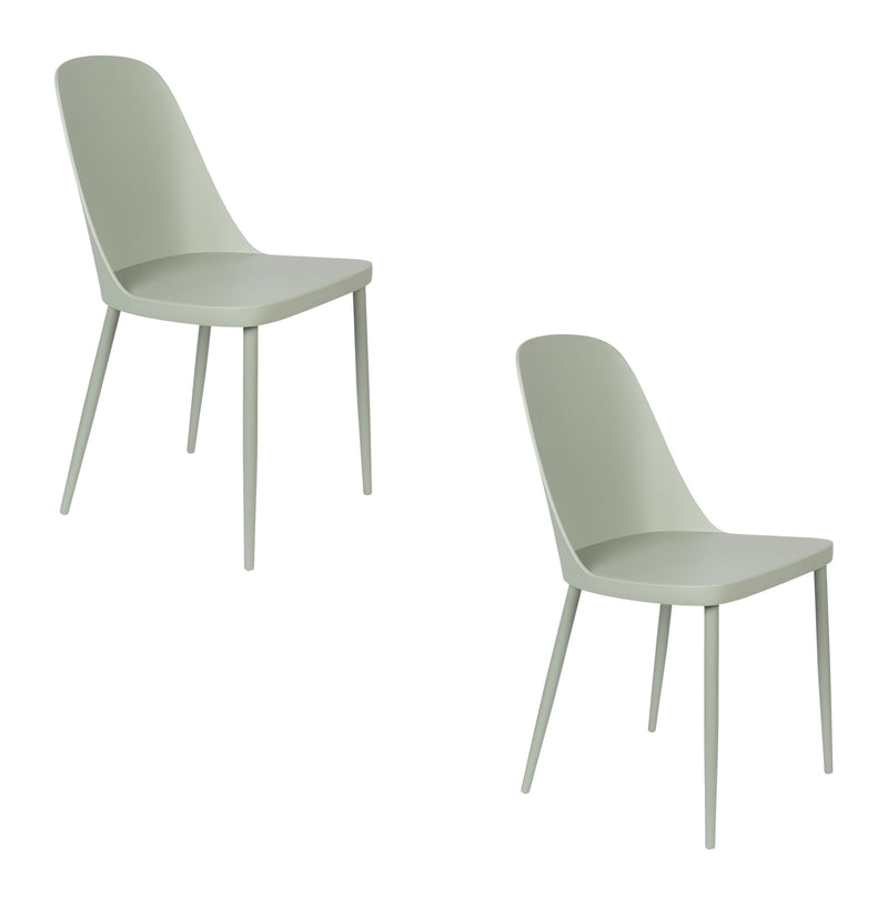 Esszimmerstuhl Pip im 2er-Set, Mint mit stabilem Metallgestell
