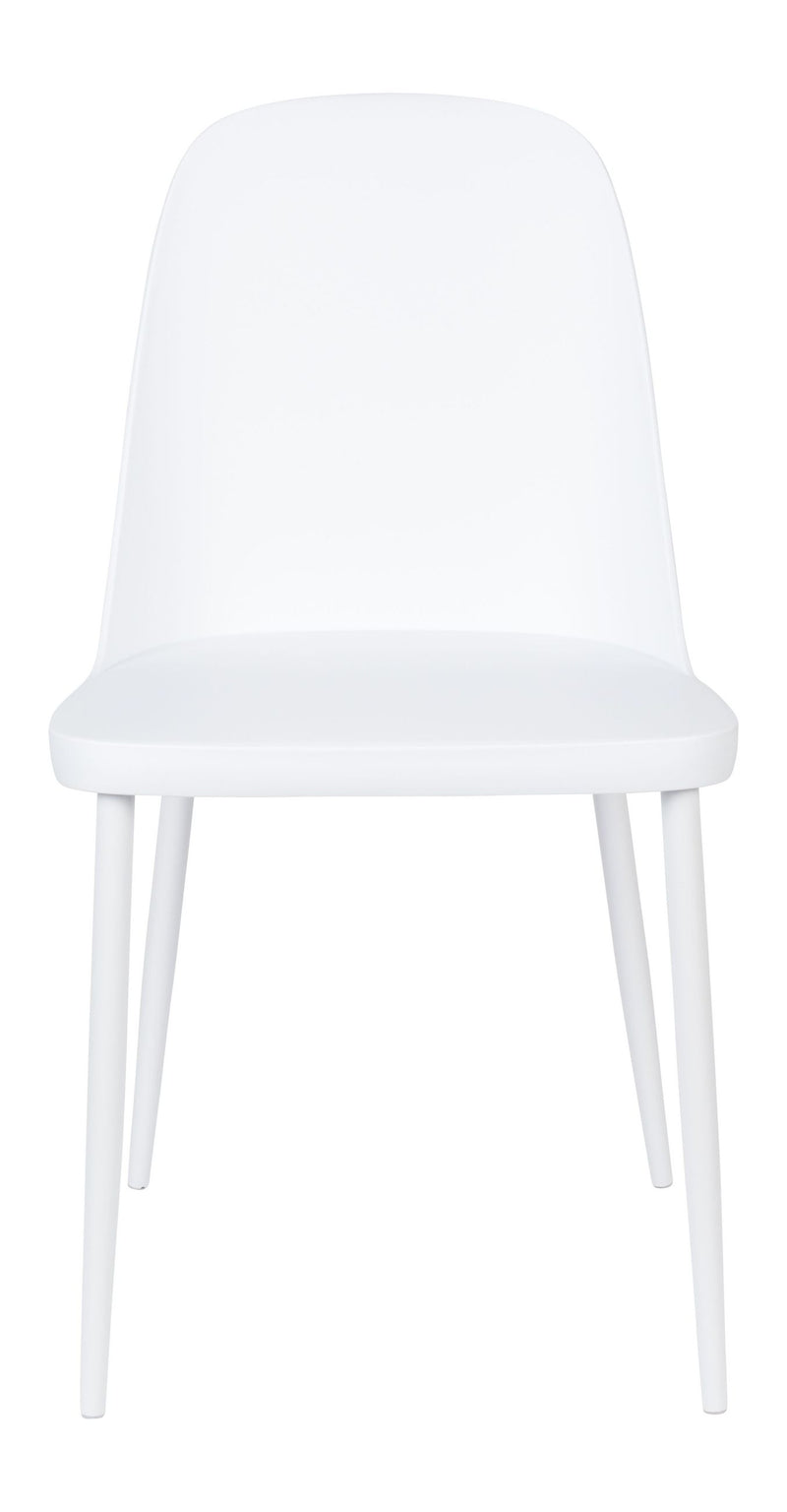 Esszimmerstuhl Pip im 2er-Set, All White mit Metallgestell