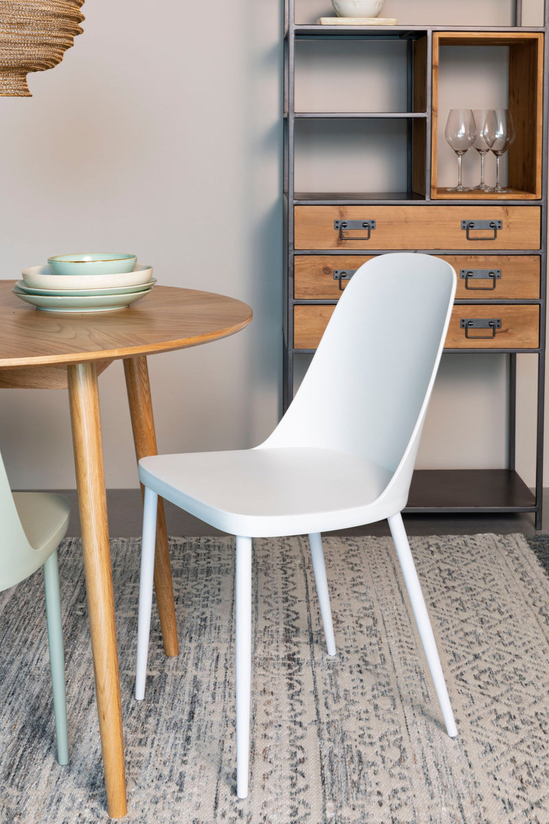 Esszimmerstuhl Pip im 2er-Set, All White mit Metallgestell